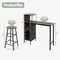 Brown 3-Piece Bar Table Set with Chairs and Built-in Wine Rack